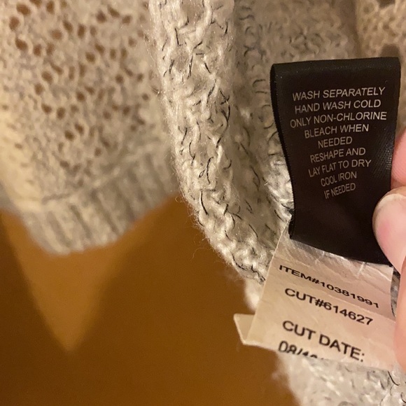 Torrid Color Block Open Stitch Open Front Cardigan Sweater Gray Cream Plus 1X - Picture 9 of 12